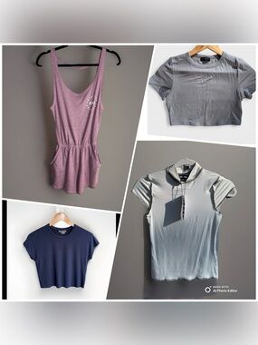 Victoria’s Secret romper, Naked wardrobe t shirt crop top, UO Tee #4 tops